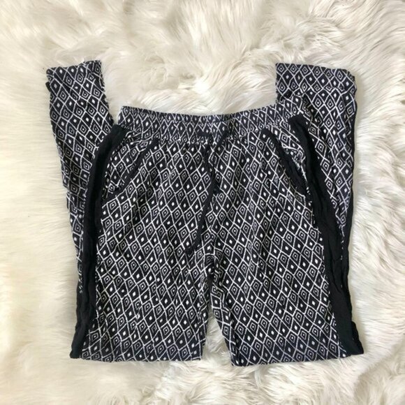 Pazza Bella Black White Printed Lounge Pants M - Picture 1 of 5